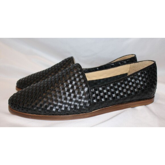 NISOLO MEN\'S ALEJANDRO WOVEN LEATHER SLIP‎ ON SHOES BLACK NIB $190 main image 4